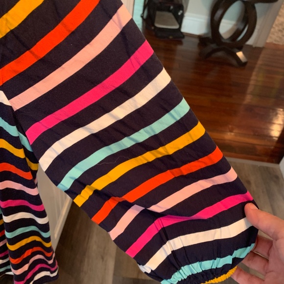 Crown & Ivy multi stripe peasant top nwt. Retail 59.50 - Picture 5 of 7